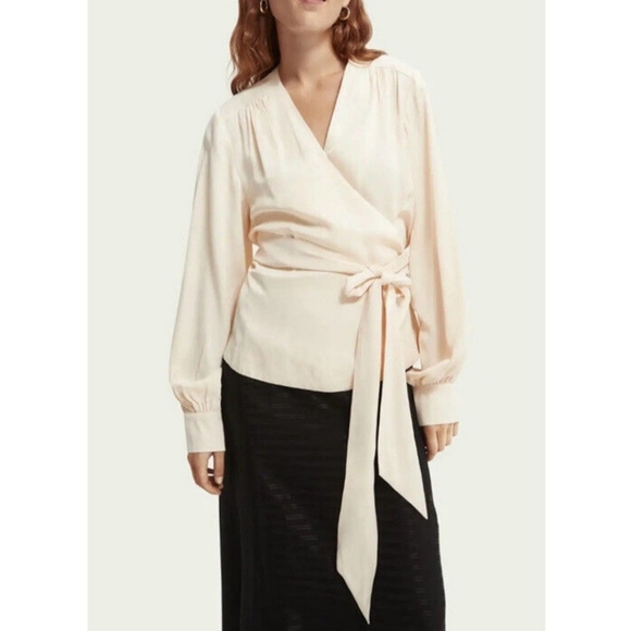 Scotch & Soda Tops - Satin Wrap Blouse NWT $178